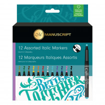 Manuscript Callicreative Marker - Broad - Assorted Colours (Pack of 12)